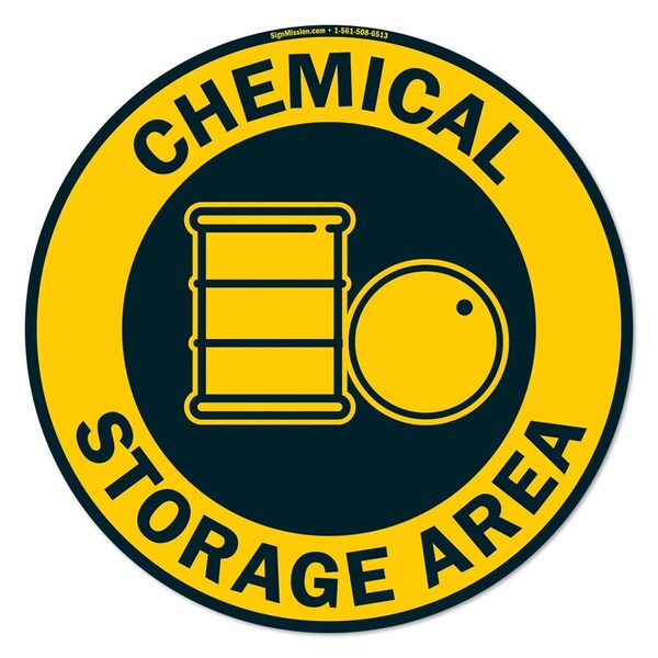 Chemical Storage Area 16in Non-Slip Floor Marker, 12PK, 16 in L, 16 in H, FD-2-C-16-12PK-99961